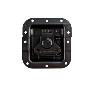 Medium Black Recessed Latch with Padlock Bracket in Deep Dish with 27mm Offset