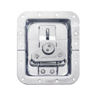 Large Recessed Latch with Padlock Hasp in Deep Short Dish with 22mm Offset