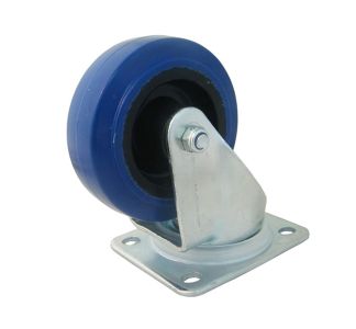 80mm Swivel Castor with Rubber Blue Wheel