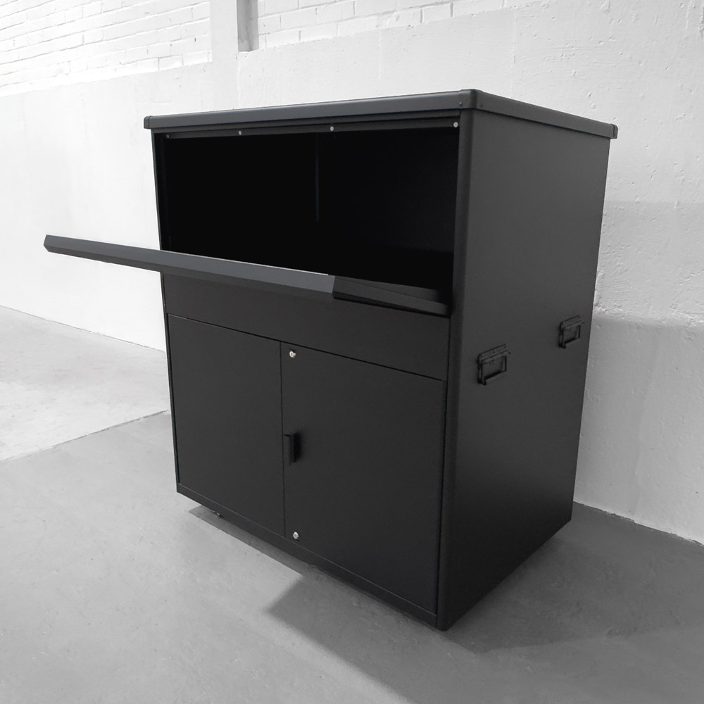 Extra large PBXL parcel box with top delivery hatch door open