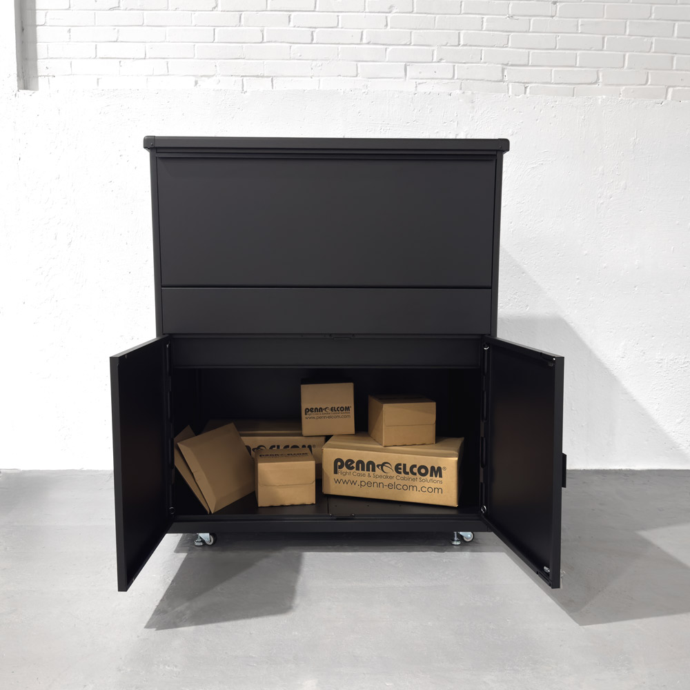 front view of PBXL with doors open showing lots of parcels inside