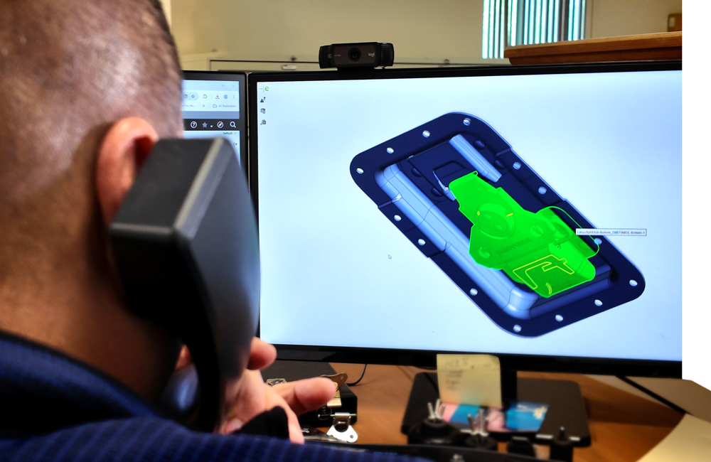 3D model of Penn Elcom flight case latch on screen